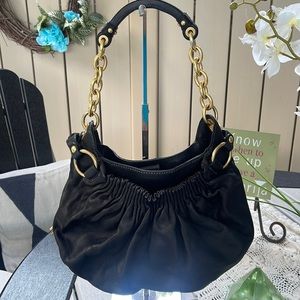 Juicy couture black leather chain purse